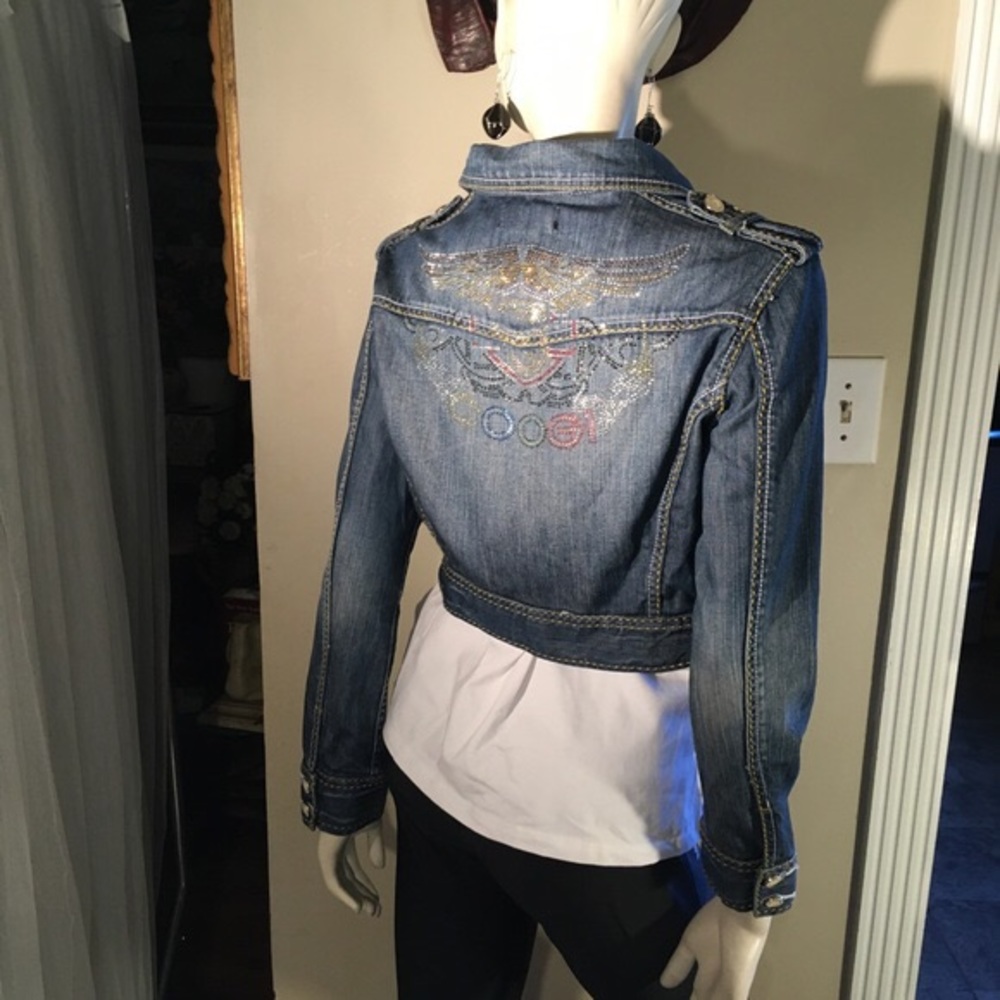 Coogi 1969 Cropped Diamond Studded Denim Jacket